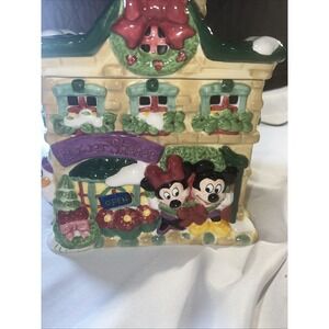 Teleflora Disney Christmas Tea Light House Cookie Jar Mickey Mouse Flower Shoppe